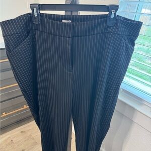 Chicos Pants Size 4 (US 20) Black Pinstriped, Ponte, Straight Leg, Stretch, NWOT